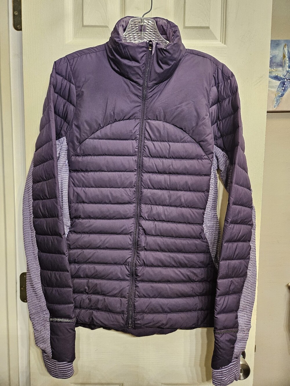 Lululemon down for a run puffer jacket coat purple women's size 10